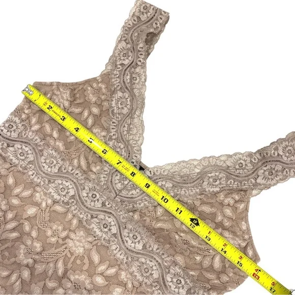 Vintage Y2K Tan Beige Babydoll Floral Lace Tank Top MEDIUM Fairy Girly 90’s - Picture 8 of 10